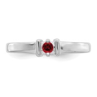 14K White Gold Genuine 1 Stone Mother's Ring view 5