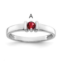 14K White Gold Genuine 1 Stone Mother's Ring view 1