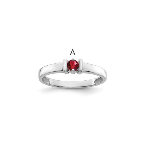 14K White Gold Synthetic Family Jewelry Ring