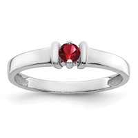 14K White Gold Genuine 1 Stone Mother's Ring view 2