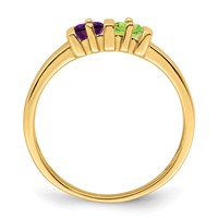 14K Yellow Gold Genuine 2 Stone Mother's Ring view 3