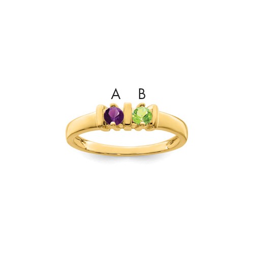 14K Yellow Gold Synthetic Family Jewelry Ring