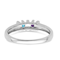 14K White Gold Synthetic Family Jewelry Ring view 5