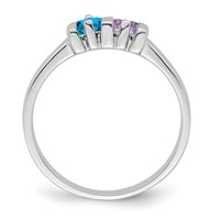 14K White Gold Genuine 2 Stone Mother's Ring view 3