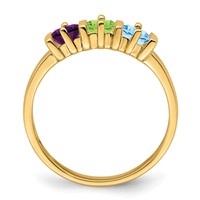 14K Yellow Gold Genuine 3 Stone Mother's Ring view 3