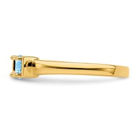 14K Yellow Gold Genuine 3 Stone Mother's Ring view 4