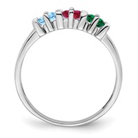 14K White Gold Genuine 3 Stone Mother's Ring view 3