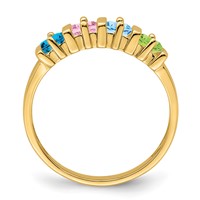 14K Yellow Gold Genuine 4 Stone Mother's Ring view 3