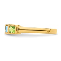 14K Yellow Gold Genuine 4 Stone Mother's Ring view 4