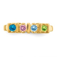 14K Yellow Gold Genuine 4 Stone Mother's Ring view 5