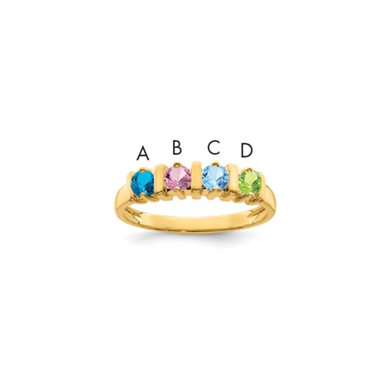 10k Synthetic Family Jewelry Ring