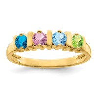 14K Yellow Gold Genuine 4 Stone Mother's Ring view 2
