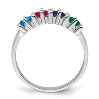 14K White Gold Genuine 4 Stone Mother's Ring view 3