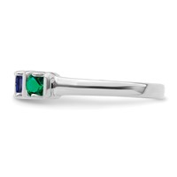 14K White Gold Genuine 4 Stone Mother's Ring view 4