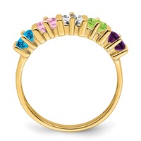 14K Yellow Gold Genuine 5 Stone Mother's Ring view 3