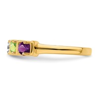 14K Yellow Gold Genuine 5 Stone Mother's Ring view 4