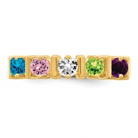 14K Yellow Gold Genuine 5 Stone Mother's Ring view 5