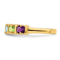 14K Yellow Gold Synthetic Family Jewelry Ring view 4