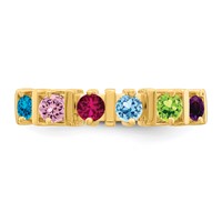 14K Yellow Gold Synthetic Family Jewelry Ring view 5
