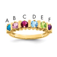 14K Yellow Gold Synthetic Family Jewelry Ring view 1