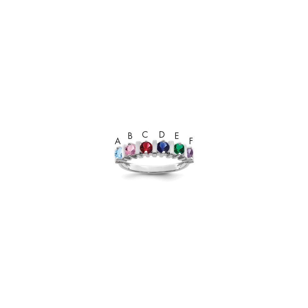 14K White Gold Family Jewelry Ring