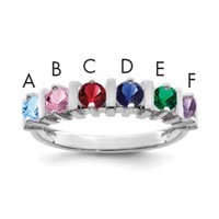14K White Gold Family Jewelry Ring view 1