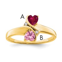 14K Yellow Gold Synthetic Family Jewelry Ring view 4
