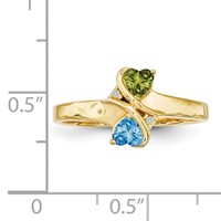 14K Yellow Gold Synthetic Family Jewelry Ring view 3