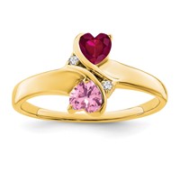 14K Yellow Gold Synthetic Family Jewelry Ring view 1