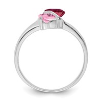 14K White Gold Synthetic Family Jewelry Ring view 2
