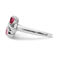 14K White Gold Synthetic Family Jewelry Ring view 3