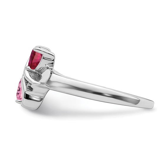 SS Synthetic 2 Stone Mother's Ring