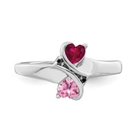 14K White Gold Synthetic Family Jewelry Ring view 5