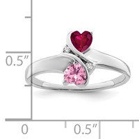 14K White Gold Synthetic Family Jewelry Ring view 4