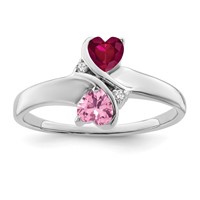14K White Gold Synthetic Family Jewelry Ring view 1