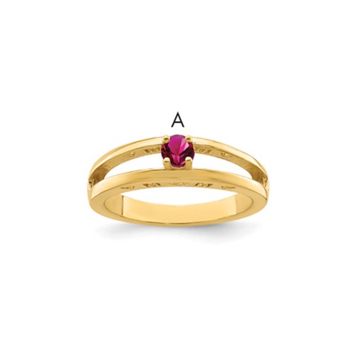14K 3mm Yellow Gold Genuine Family Jewelry Ring