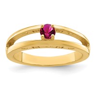 14K 3mm Yellow Gold Genuine Family Jewelry Ring view 2