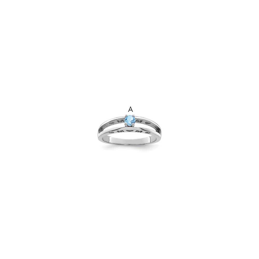 Sterling Silver Rhodium-plated Family Jewelry Mounting