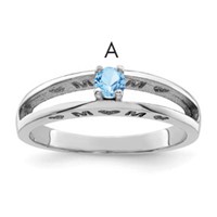 Sterling Silver Rhodium-plated Family Jewelry Mounting view 1