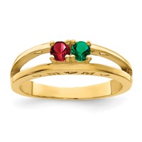 14K 3mm Yellow Gold Genuine Family Jewelry Ring view 2