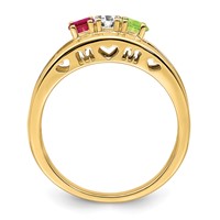 14K 3mm Yellow Gold Synthetic Family Jewelry Ring view 3