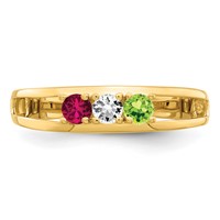 14K 3mm Yellow Gold Synthetic Family Jewelry Ring view 5