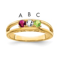 14K 3mm Yellow Gold Synthetic Family Jewelry Ring view 1