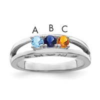 Sterling Silver Rhodium-plated Family Jewelry Mounting view 1