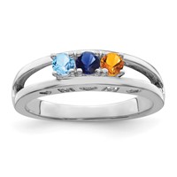 Sterling Silver Rhodium-plated Family Jewelry Mounting view 2