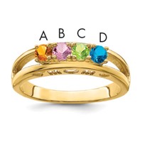 14K 3mm Yellow Gold Genuine Family Jewelry Ring view 1