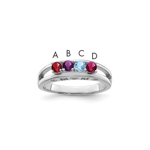Sterling Silver Rhodium-plated Family Jewelry Mounting