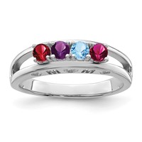 14K White Gold 3mm Synthetic Family Jewelry Ring view 2
