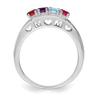 14K White Gold 3mm Synthetic Family Jewelry Ring view 3