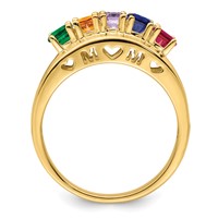 14K 3mm Yellow Gold Synthetic Family Jewelry Ring view 3